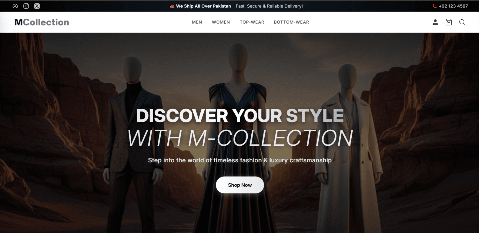 M-Collection E-commerce Site 